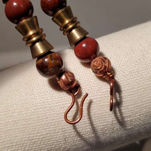 🦋NIB TIGER EYE BRASS NECKLACE